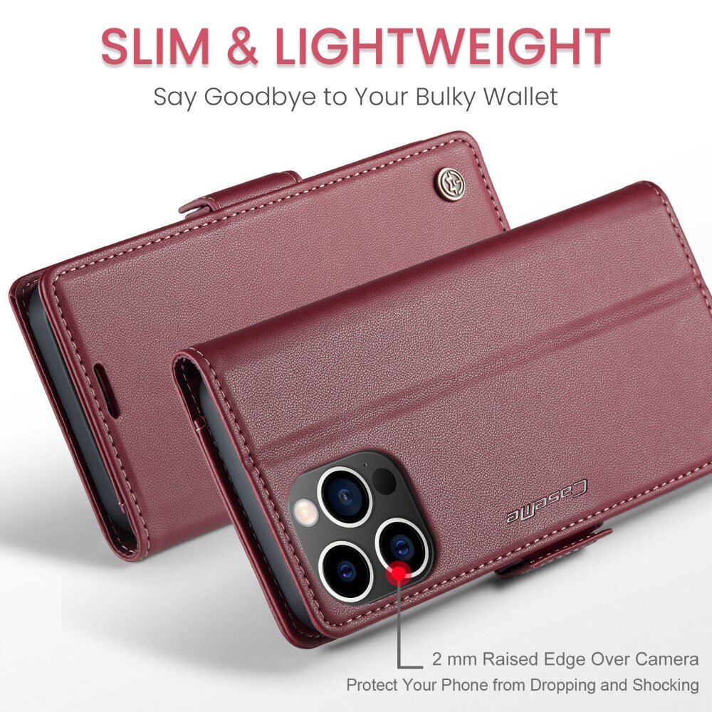 RFID Slim Lompakkokotelo iPhone 15 Pro Max Punainen