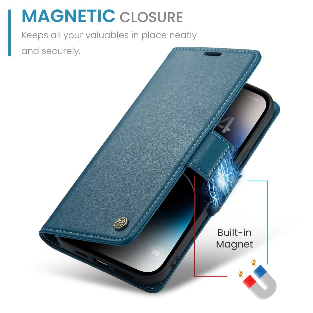 RFID-blocking Slim Lompakkokotelo iPhone 15 Pro Max sininen