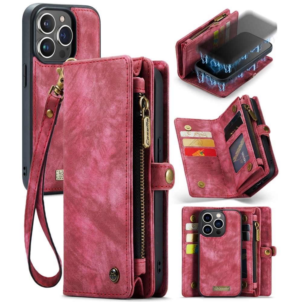Multi-slot Suojakotelo iPhone 15 Pro Max punainen