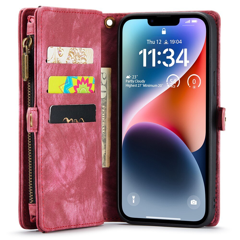 Multi-slot Suojakotelo iPhone 15 Pro Punainen