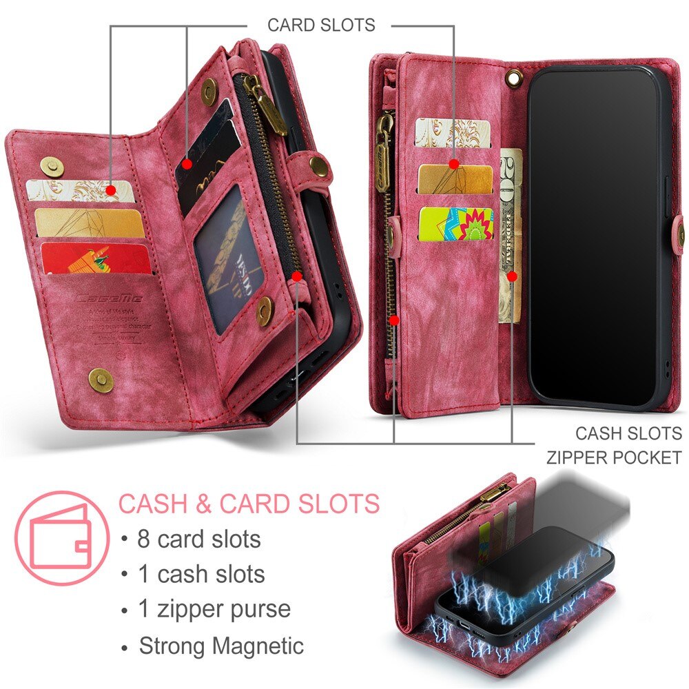 Multi-slot Suojakotelo iPhone 15 Pro Punainen