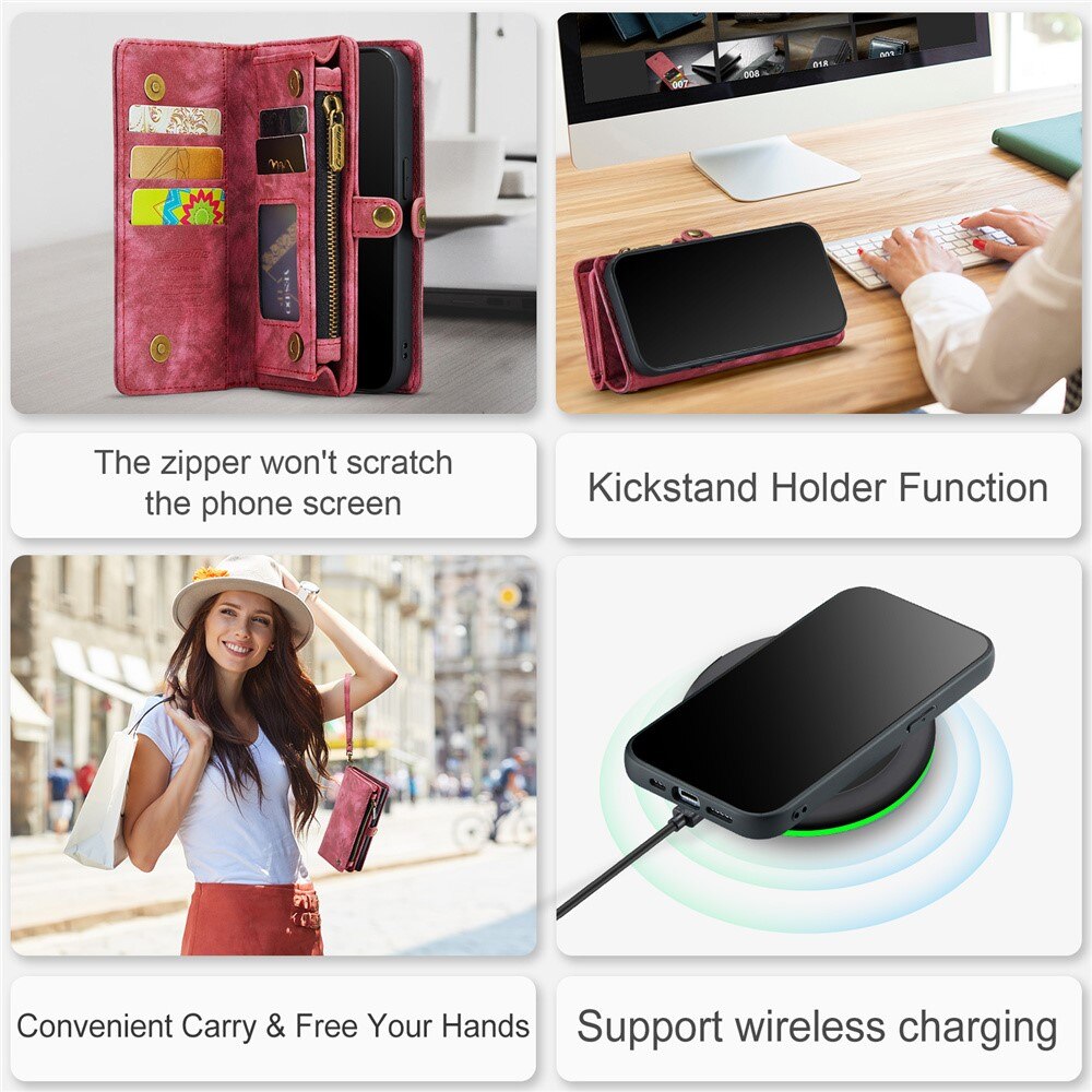Multi-slot Suojakotelo iPhone 15 Pro Punainen