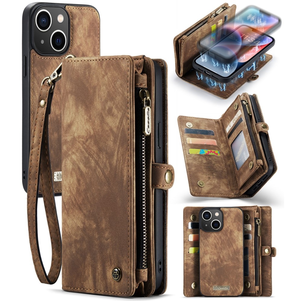 Multi-slot Suojakotelo iPhone 15 Ruskea