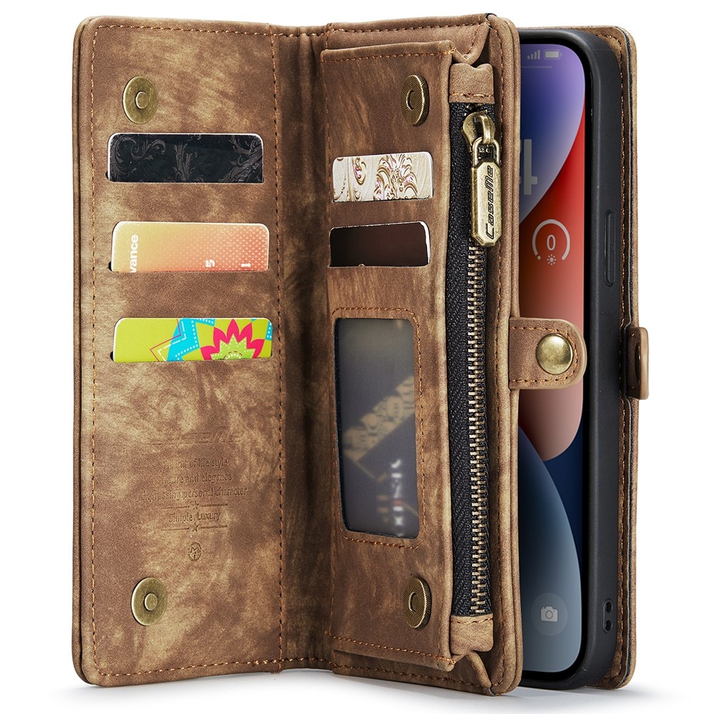 Multi-slot Suojakotelo iPhone 15 Ruskea