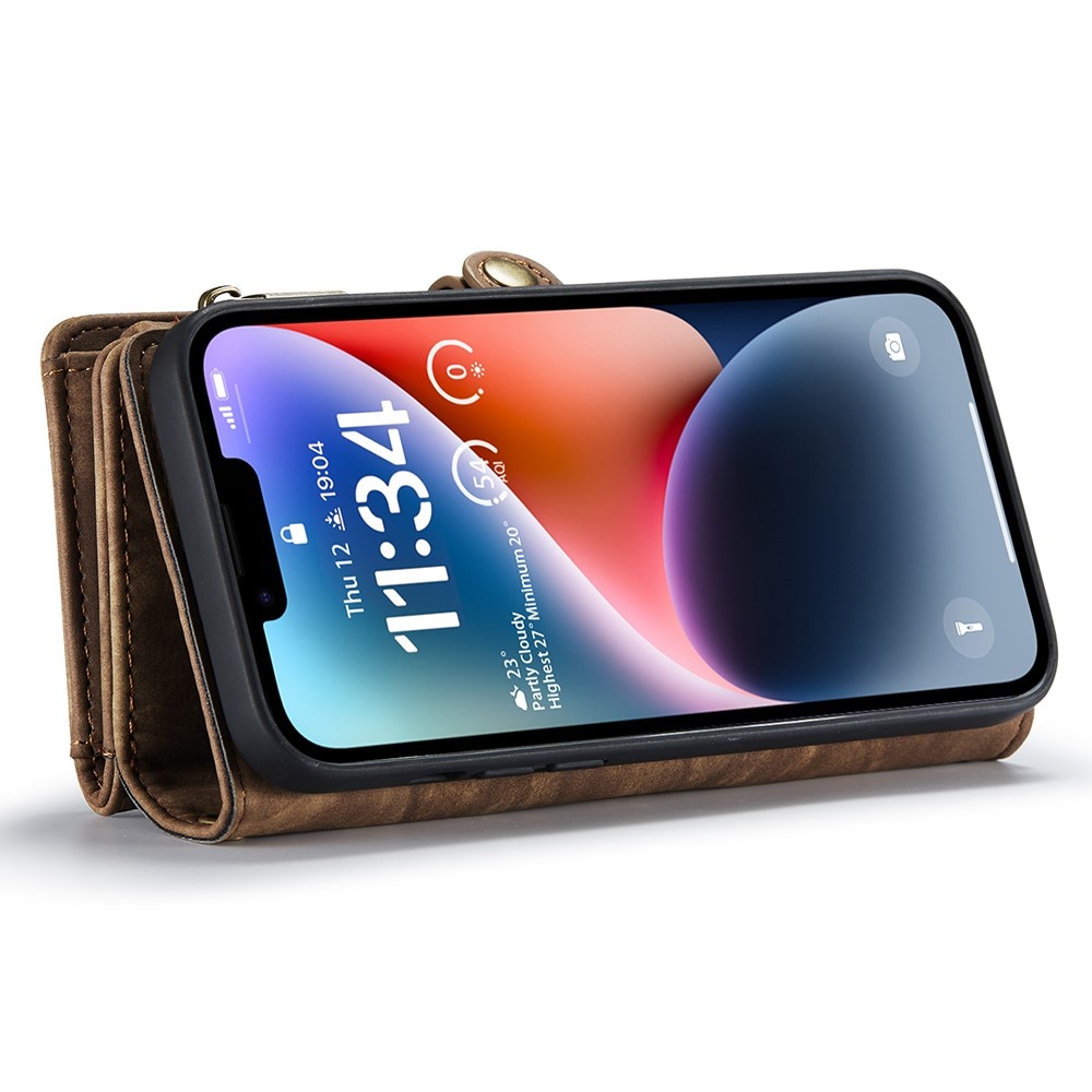 Multi-slot Suojakotelo iPhone 15 Ruskea