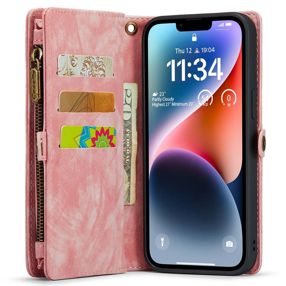Multi-slot Suojakotelo iPhone 15 vaaleanpunainen