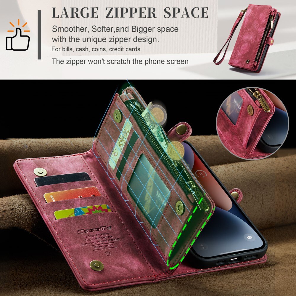 Multi-slot Suojakotelo iPhone 15 Plus Punainen