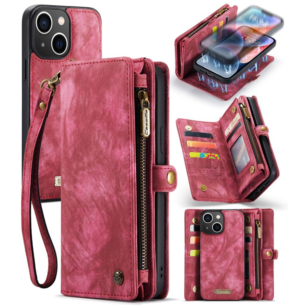 Multi-slot Suojakotelo iPhone 15 Plus Punainen