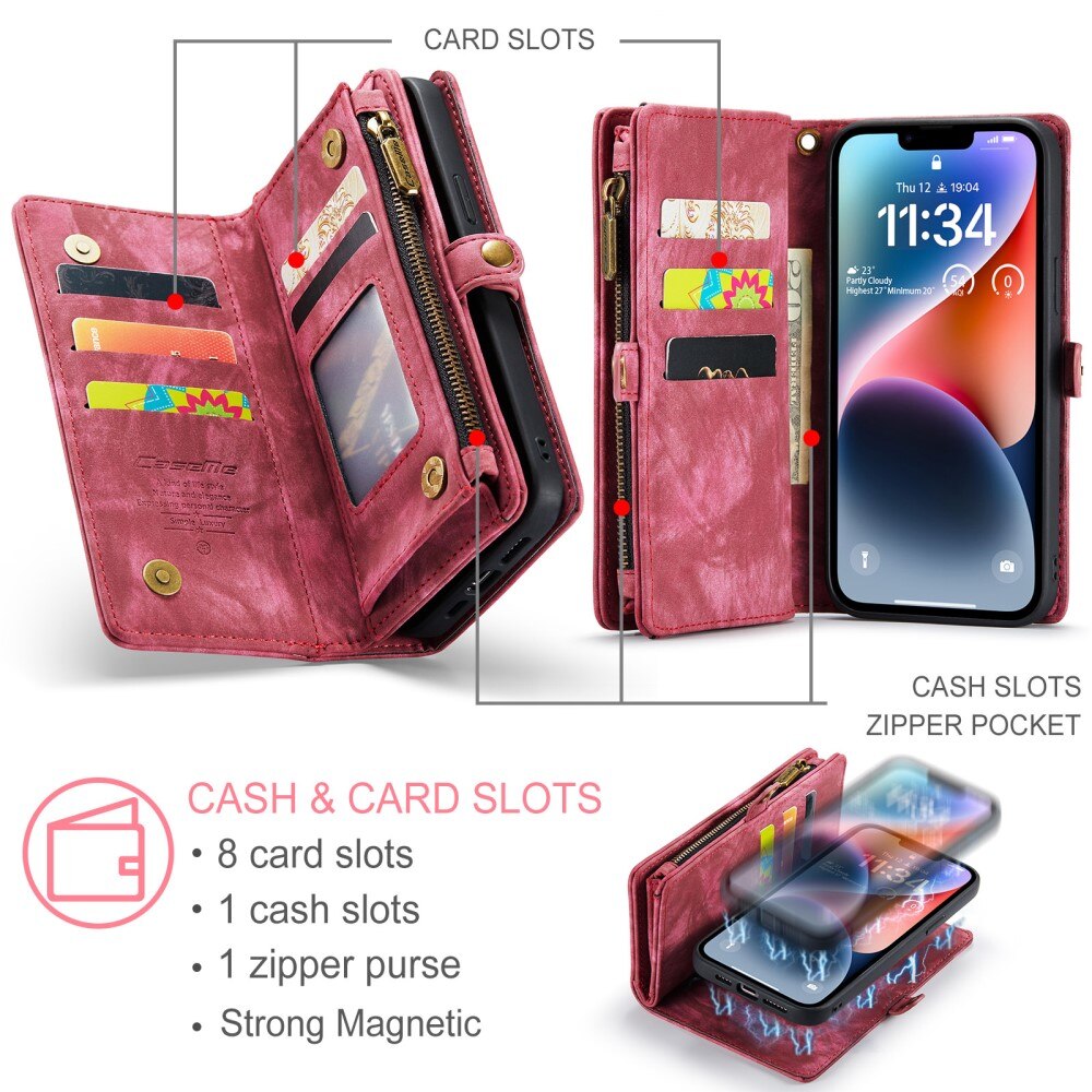 Multi-slot Suojakotelo iPhone 15 Plus Punainen