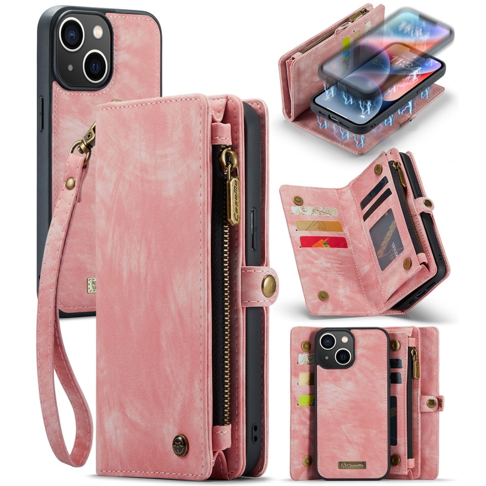 Multi-slot Suojakotelo iPhone 15 Plus vaaleanpunainen