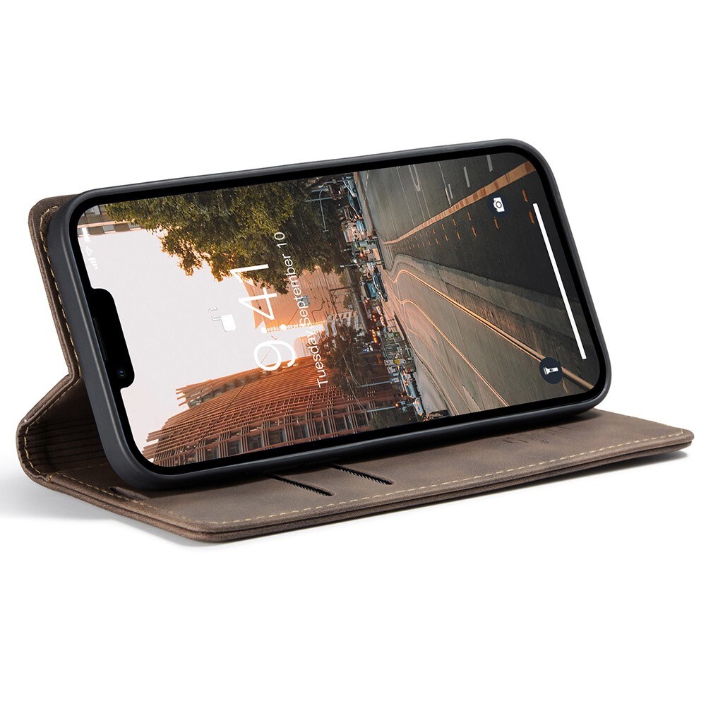 Slim Lompakkokotelo iPhone 15 Pro Ruskea