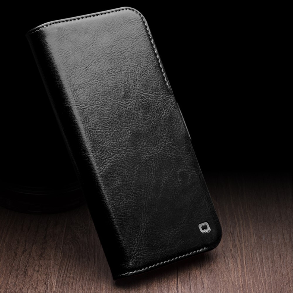 Leather Wallet Case iPhone 15 Pro Max Black