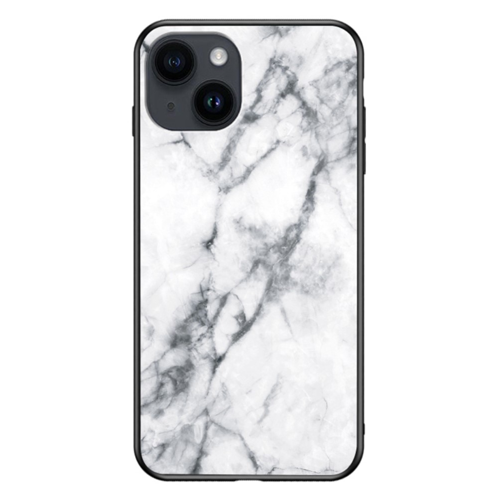 Panssarilasi Kuori iPhone 15 Plus valkoista marmoria