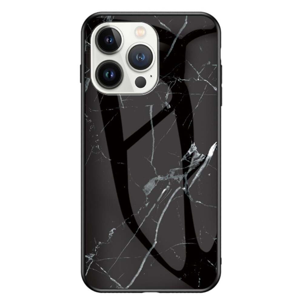 Panssarilasi Kuori iPhone 15 Pro Max musta marmoria