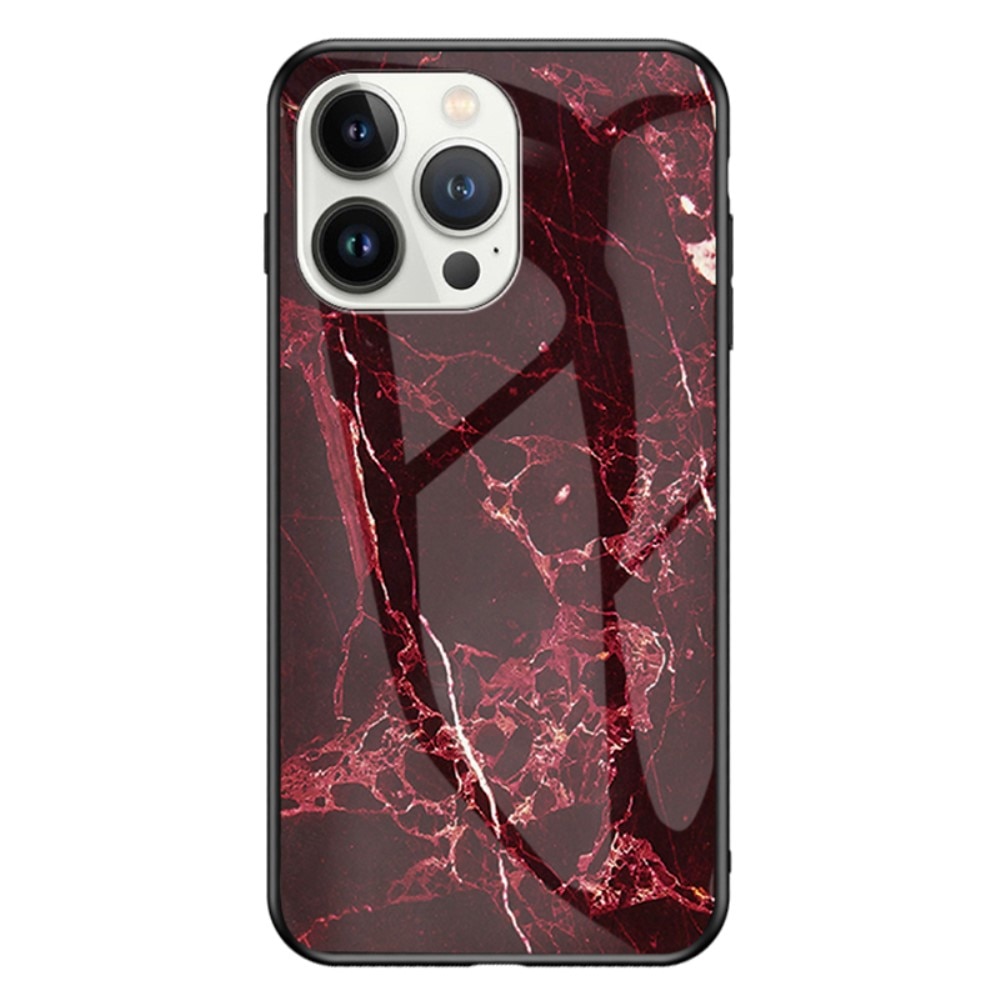 Panssarilasi Kuori iPhone 15 Pro Max punaista marmoria