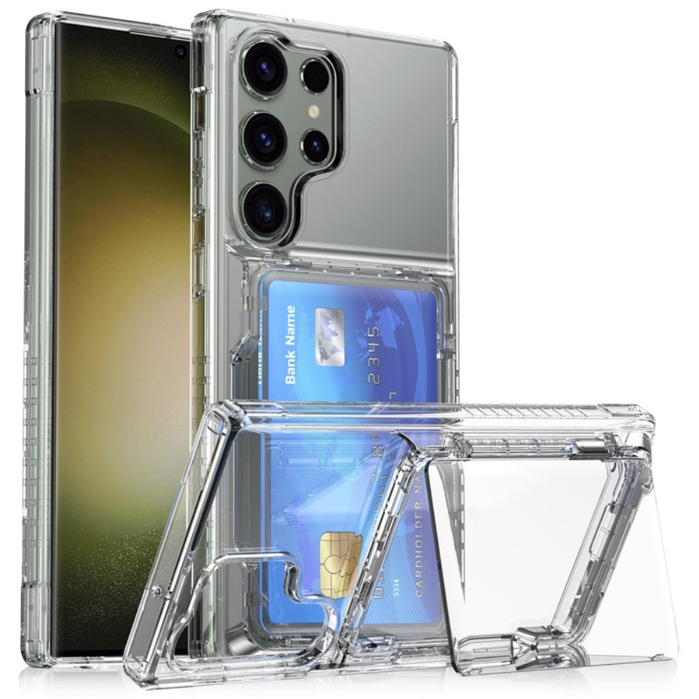 Hybridikuori Korttitasku Kickstand Samsung Galaxy S23 Ultra kirkas