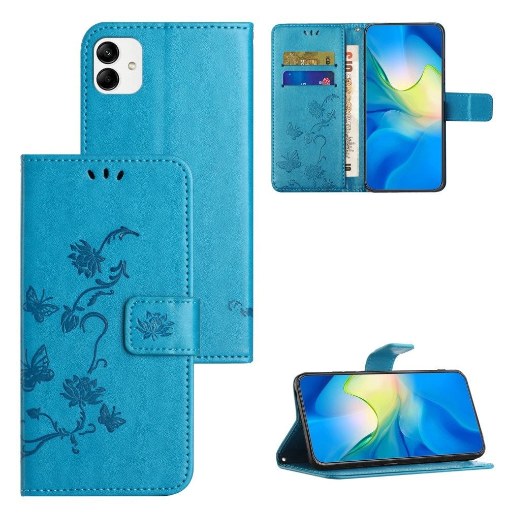 Nahkakotelo Perhonen Motorola Moto G14 Sininen