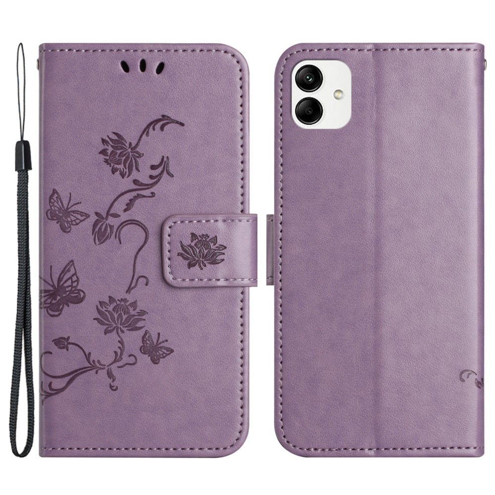 Nahkakotelo Perhonen Motorola Moto G14 Liila