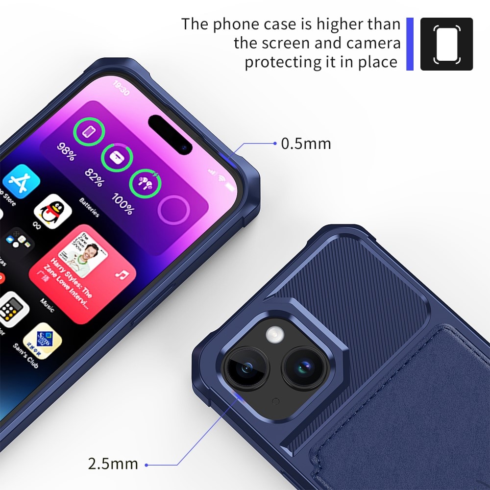 Tough Multi-slot Case iPhone 15 Plus sininen