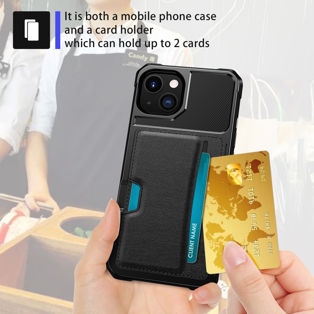 Tough Card Case iPhone 15 Plus musta