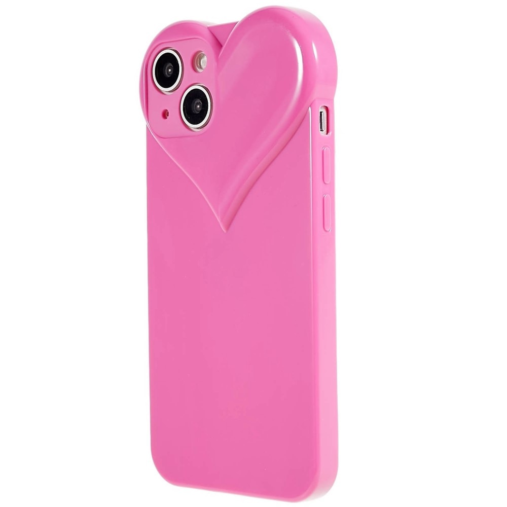TPU suojakuori sydän iPhone 15 vaaleanpunainen