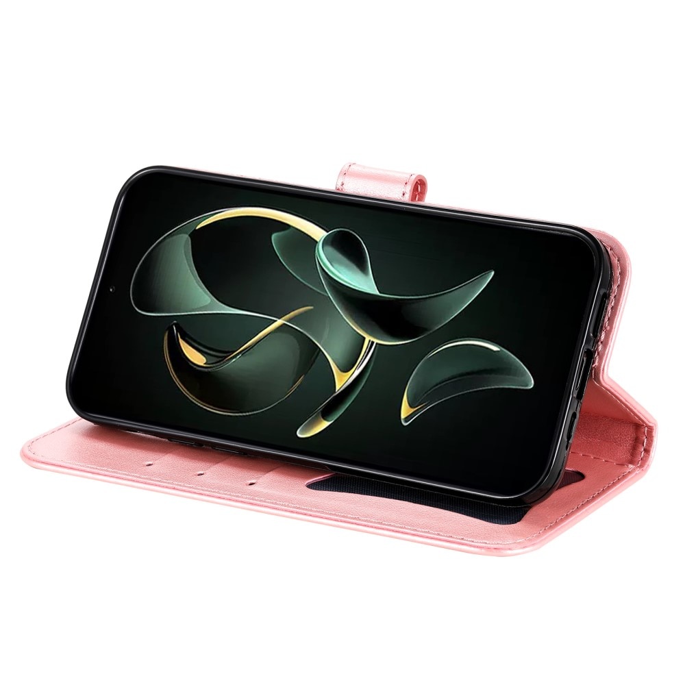 Nahkakotelo Mandala Xiaomi 13T Pro vaaleanpunainen