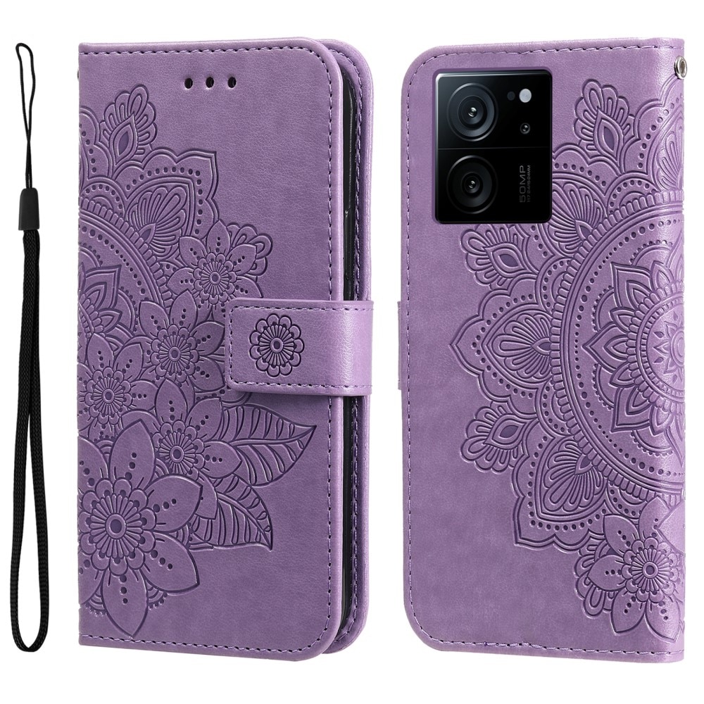 Nahkakotelo Mandala Xiaomi 13T Pro liila