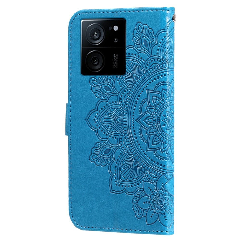 Nahkakotelo Mandala Xiaomi 13T Pro sininen