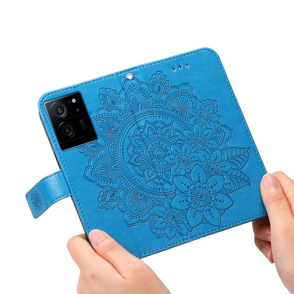 Nahkakotelo Mandala Xiaomi 13T Pro sininen