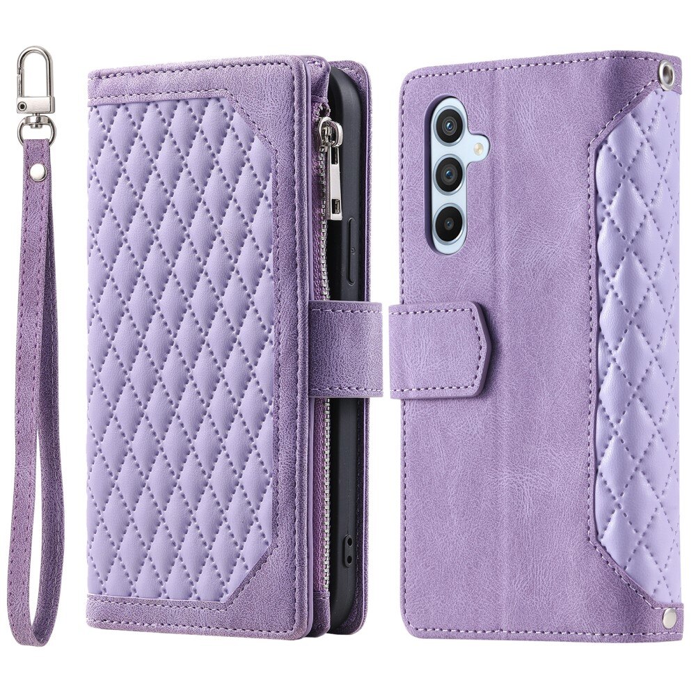 Lompakkolaukku Samsung Galaxy A15 Quilted liila