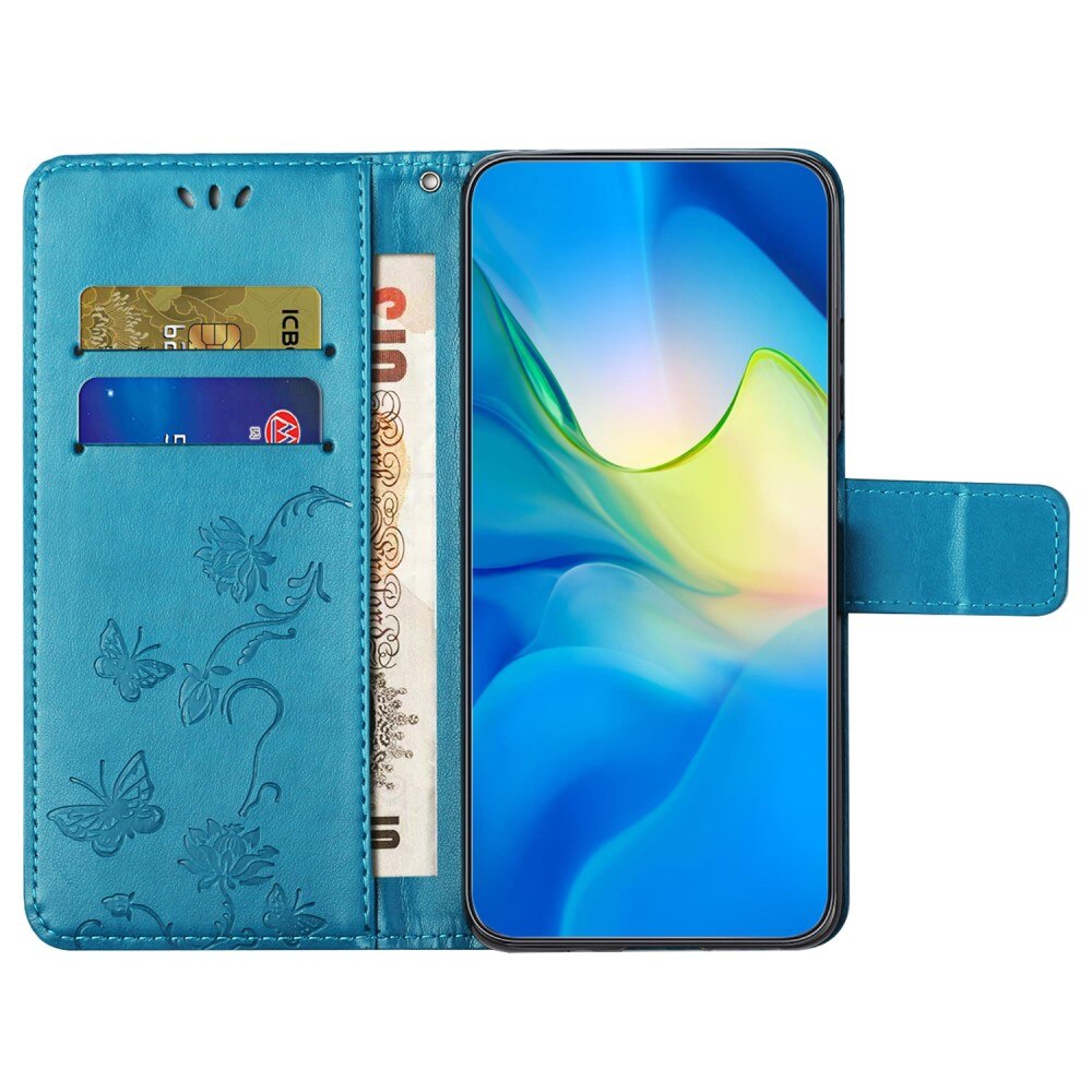 Nahkakotelo Perhonen Motorola Moto G54 Sininen
