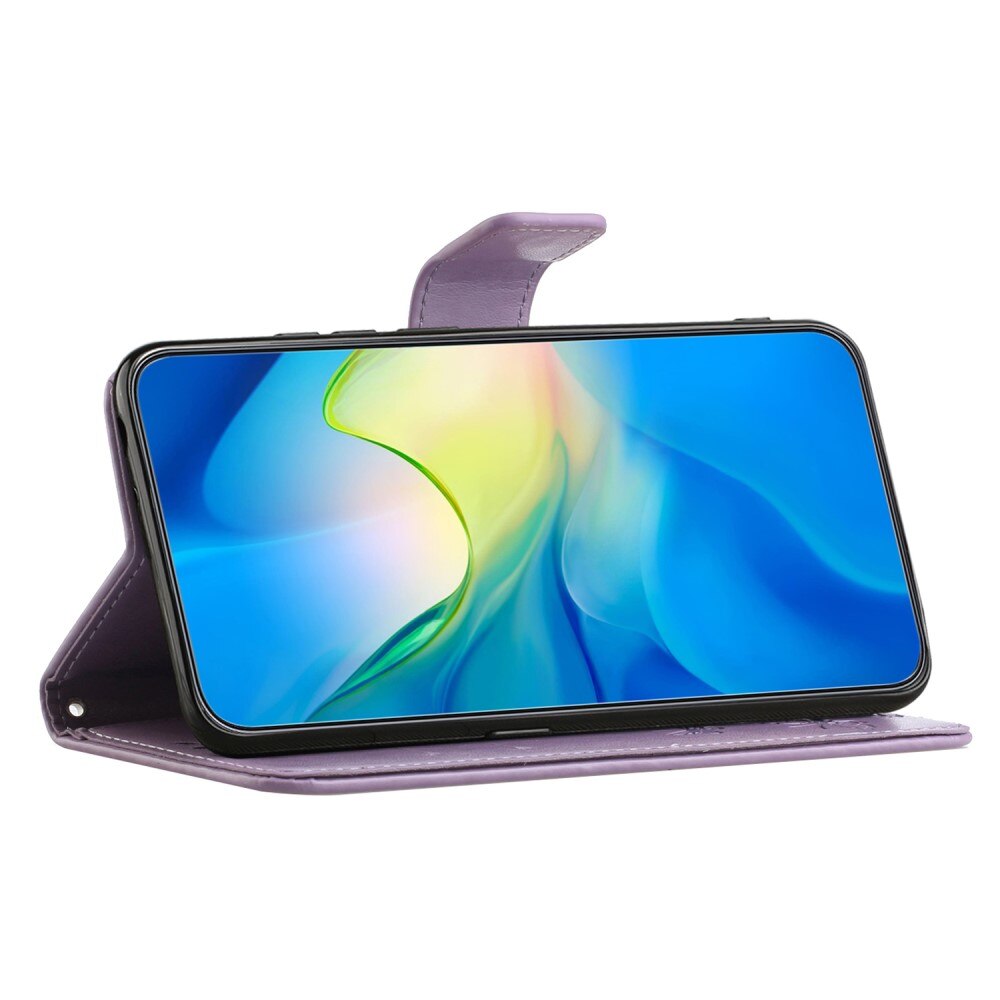 Nahkakotelo Perhonen Motorola Moto G54 Liila