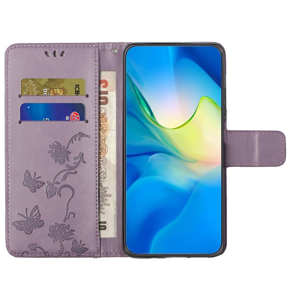 Nahkakotelo Perhonen Motorola Moto G54 Liila