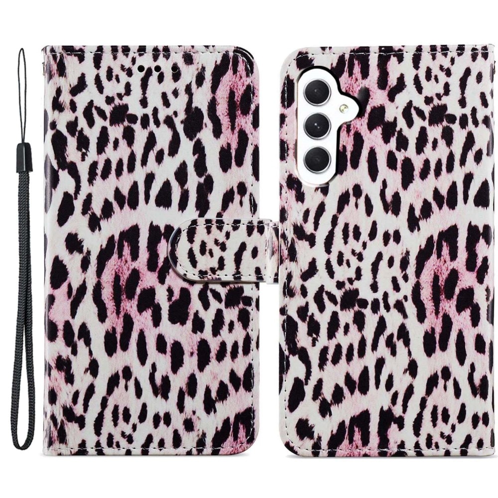 Suojakotelo Samsung Galaxy A15 vaaleanpunaiset leopardi