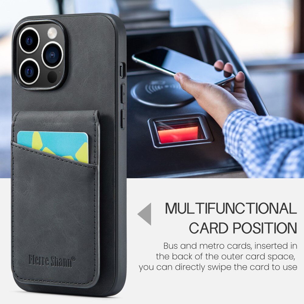 Multi-slot RFID-blocking Kuori iPhone 15 Pro musta