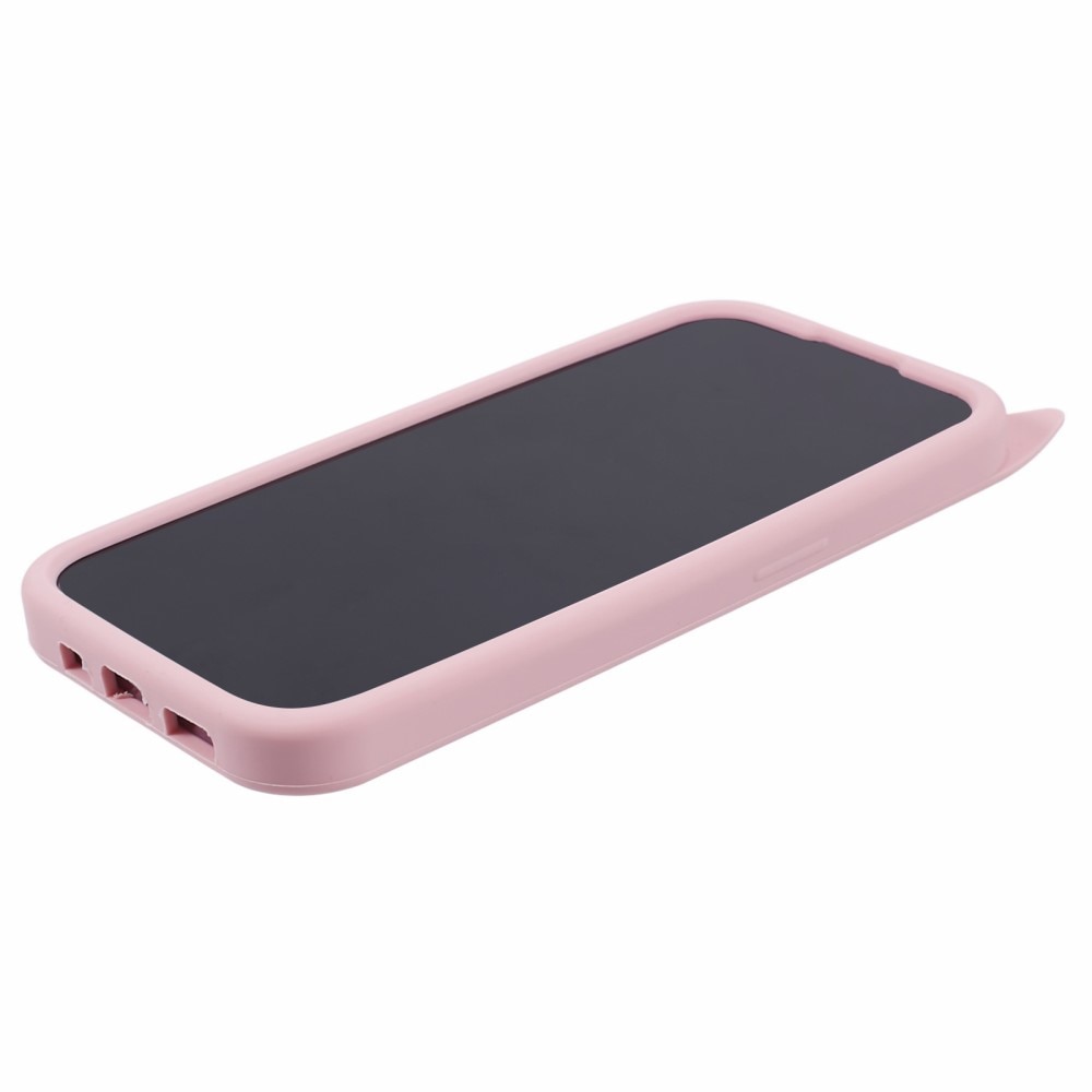 Silikonikuori Kissa iPhone 15 Pro Max vaaleanpunainen