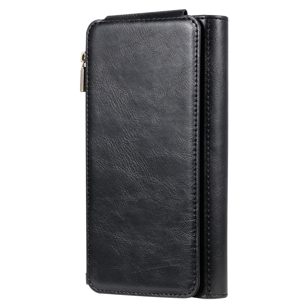 Magnet Leather Multi-Wallet iPhone 15 musta