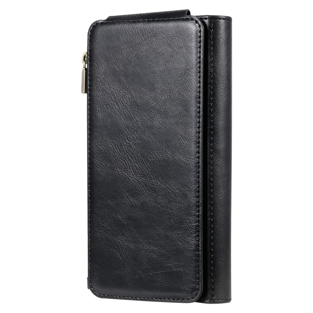 Magnet Leather Multi-Wallet iPhone 15 Pro musta