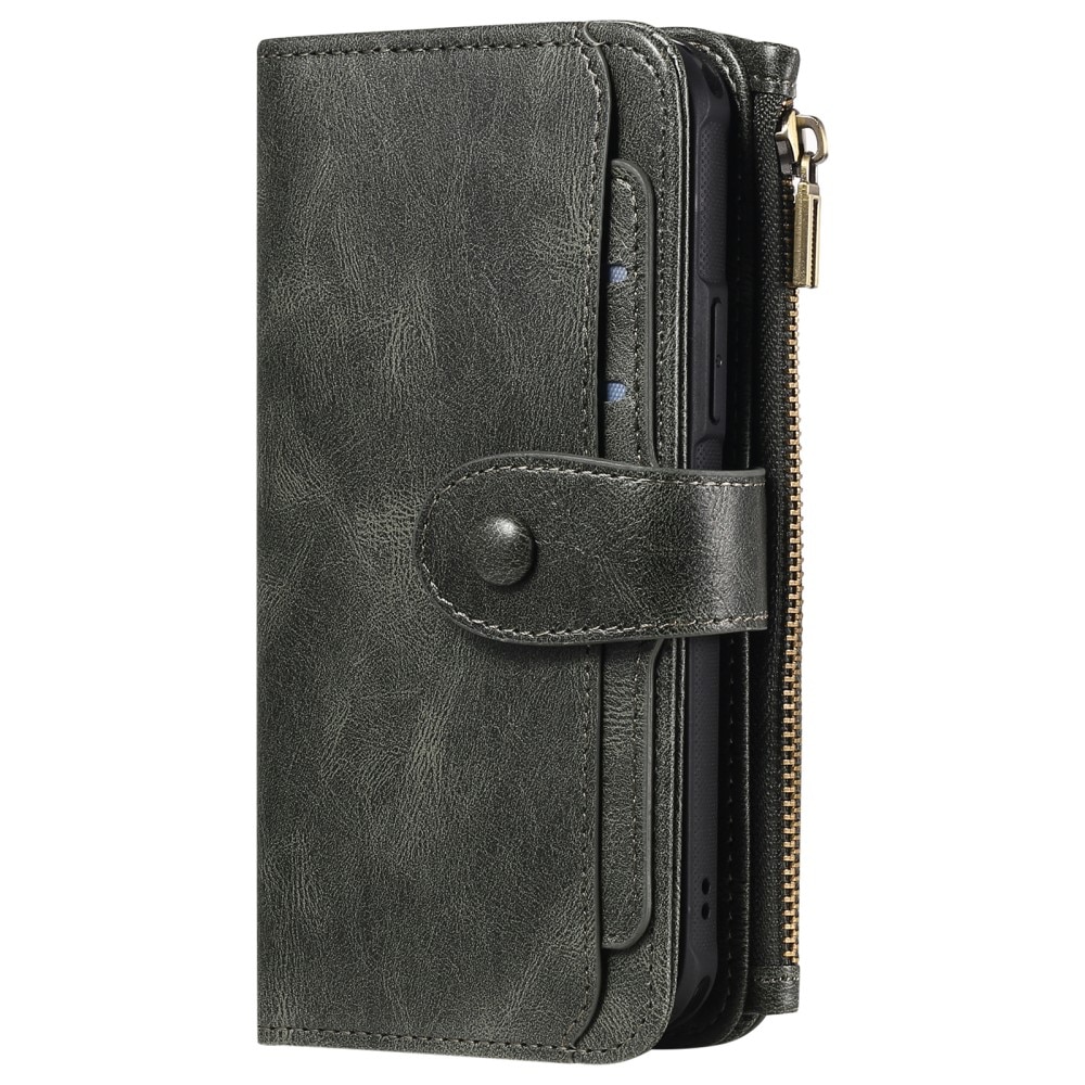 Magnet Leather Multi-Wallet iPhone 15 Pro harmaa