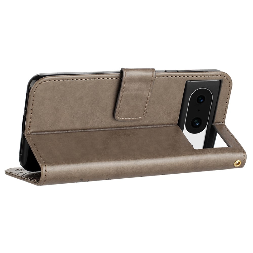 Nahkakotelo Perhonen Google Pixel 8 Harmaa