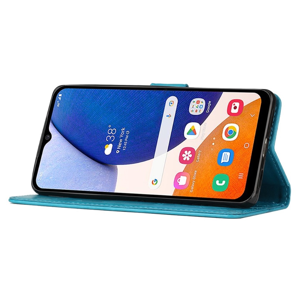 Nahkakotelo Perhonen Samsung Galaxy A15 sininen