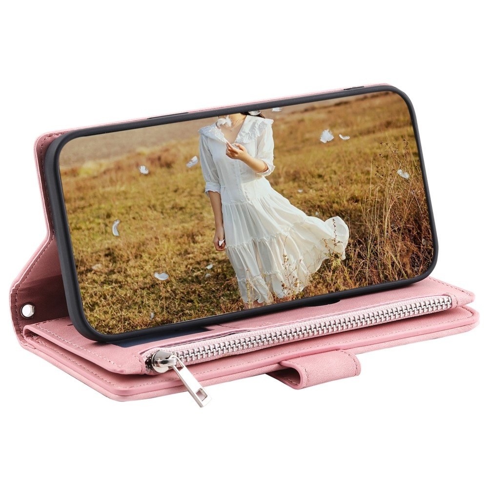 Lompakkolaukku Samsung Galaxy S24 Plus Quilted vaaleanpunainen