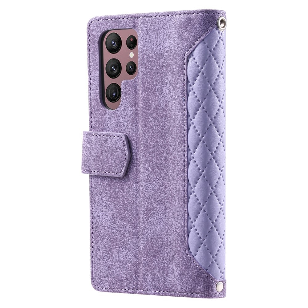 Lompakkolaukku Samsung Galaxy S24 Ultra Quilted liila