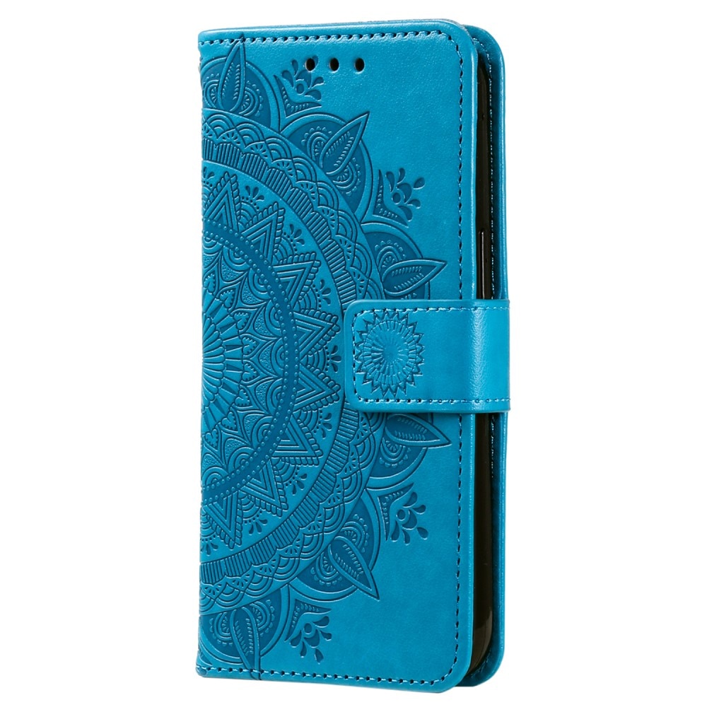 Nahkakotelo Mandala Samsung Galaxy S24 sininen