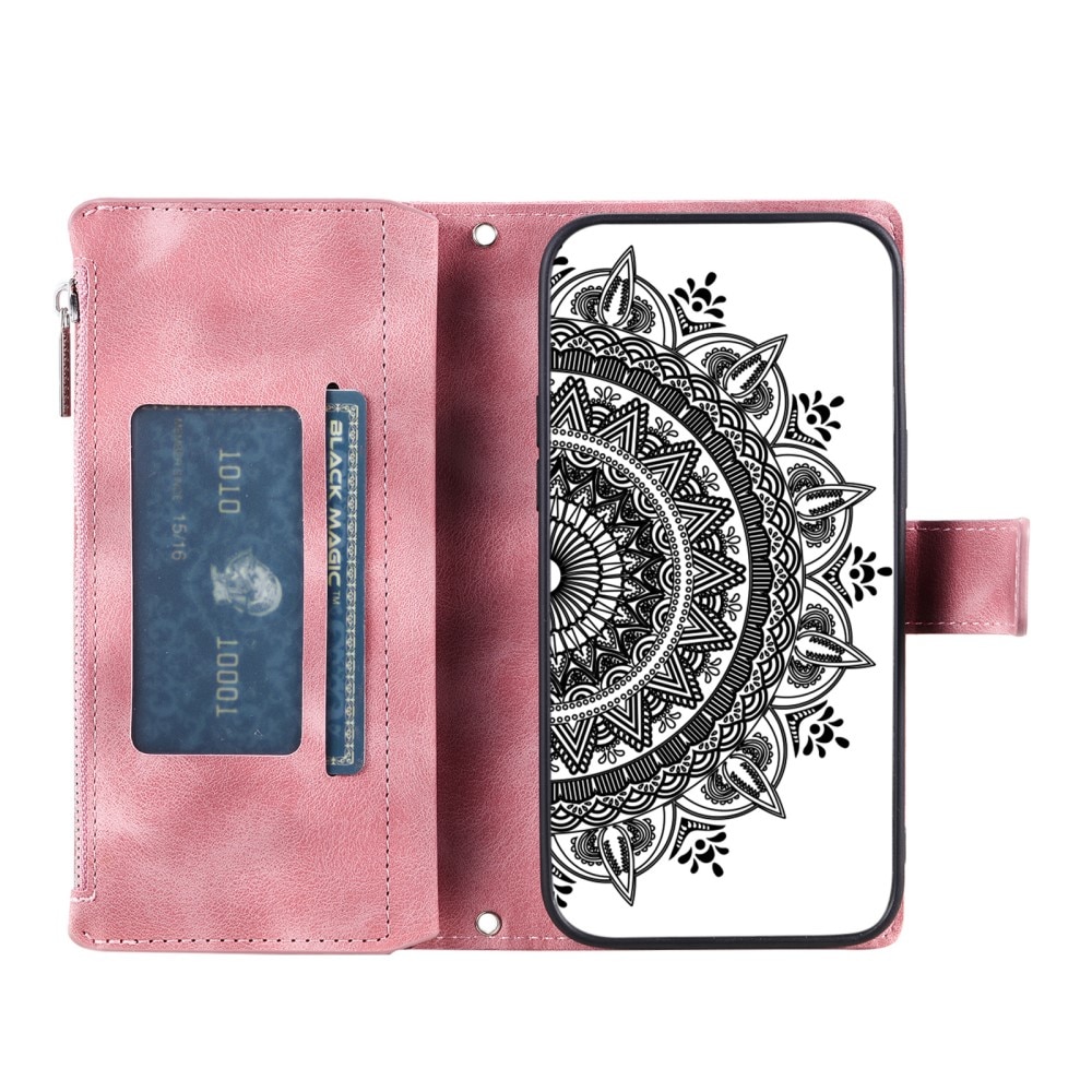 Lompakkolaukku Google Pixel 8 Pro Mandala vaaleanpunainen