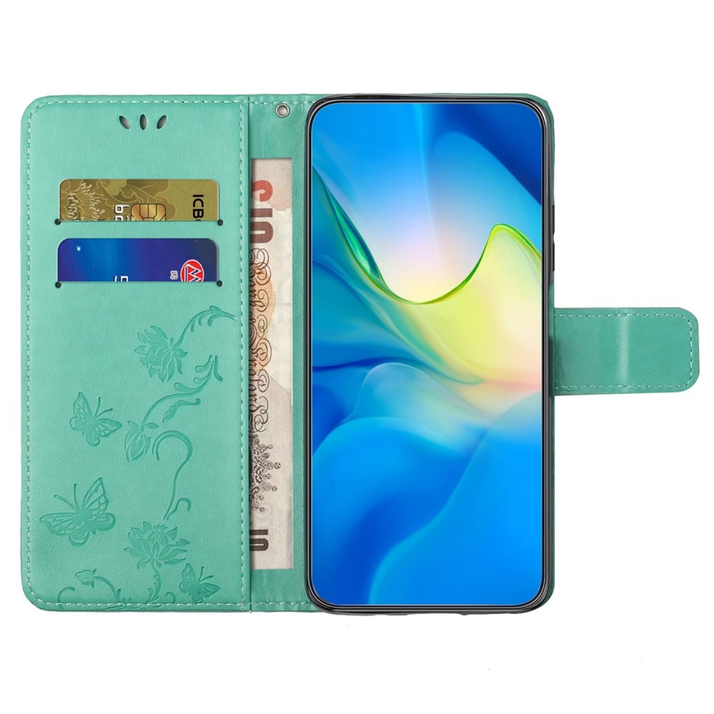Nahkakotelo Perhonen Samsung Galaxy S24 Vihreä