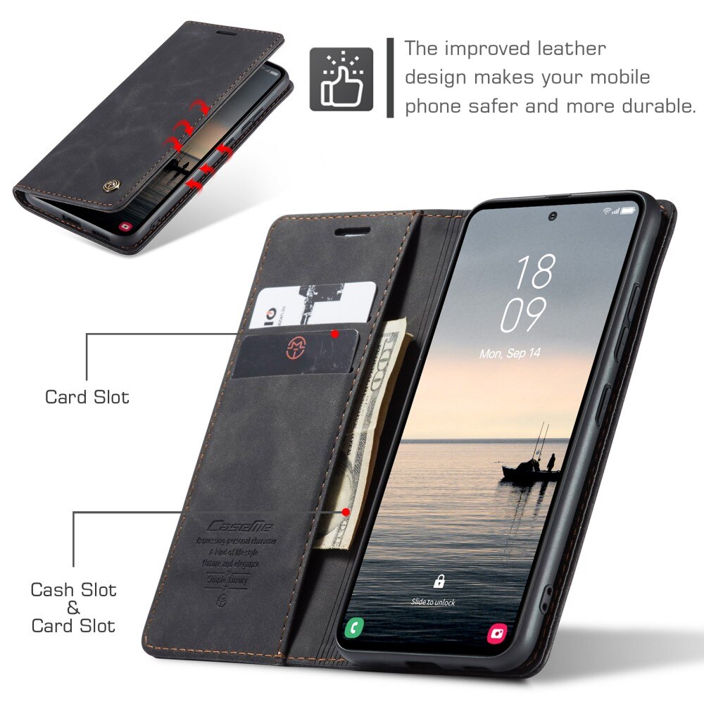 Slim Lompakkokotelo Samsung Galaxy S23 FE Musta
