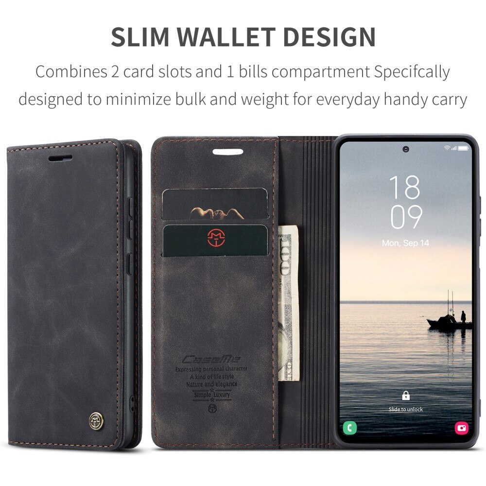 Slim Lompakkokotelo Samsung Galaxy S23 FE Musta