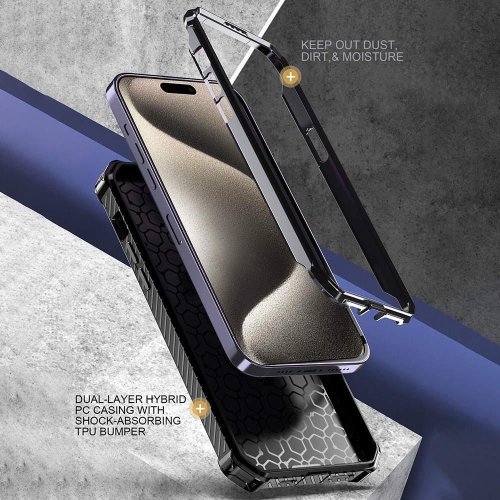 Hybridikuori Tech MagSafe Ring iPhone 15 Plus musta