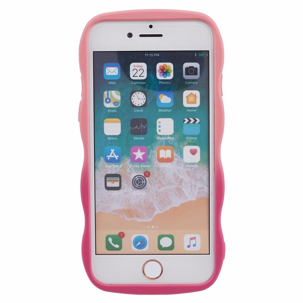 Wavy Edge Kuori iPhone SE (2022) vaaleanpunainen ombre